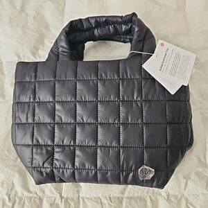 Lululemon Quilted Black Grid Small Tote, NWT